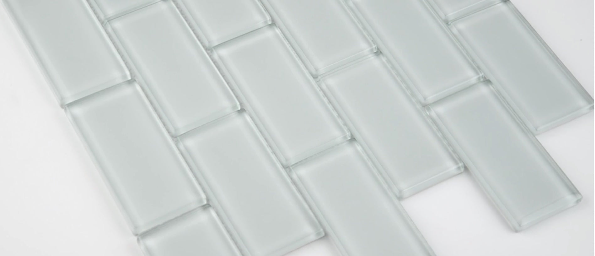 MS International Arctic Ice Subway 2x4 White Glass Mesh-Mounted Wall Mosaic Tile - Tenedos