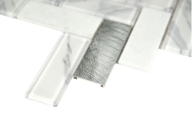Bytle Bianco Herringbone 12 in. x 12 in. x 6 mm Textured Multi-Surface