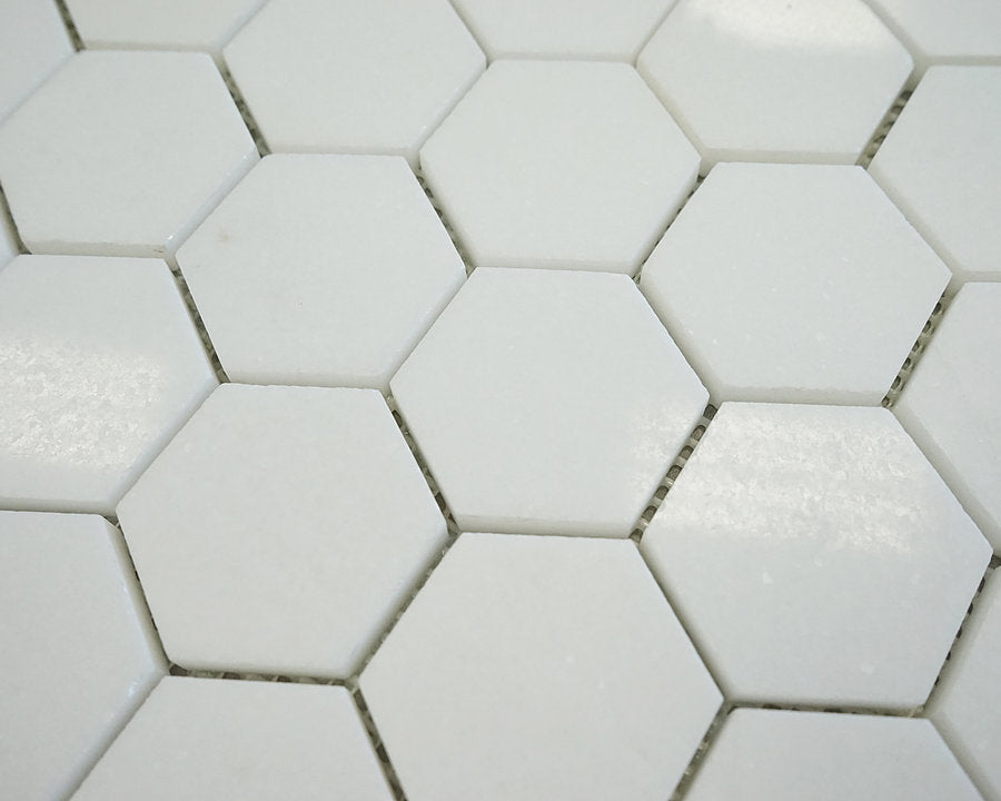 Bianco Pearl 2 inch Hexagon Polished Marble Mosaic Tile