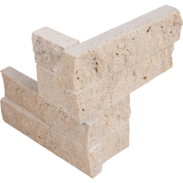 MS International Roman Beige Ledger Corner 6 in. x 6 in. x 6 in. Natural Travertine Wall Tile (2 sq. ft. / case)