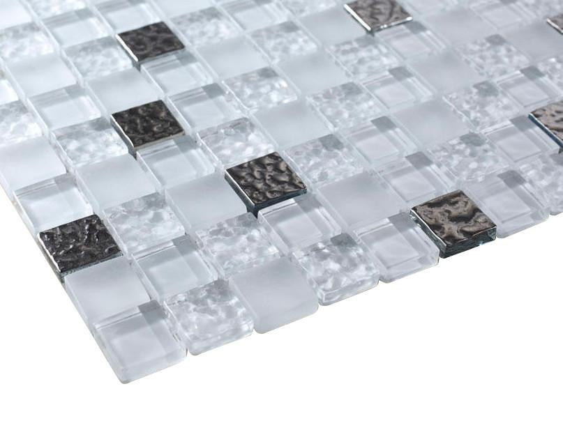 Glossy Ice Cube Raindrop Modern Square Glass Mosaic Tiles