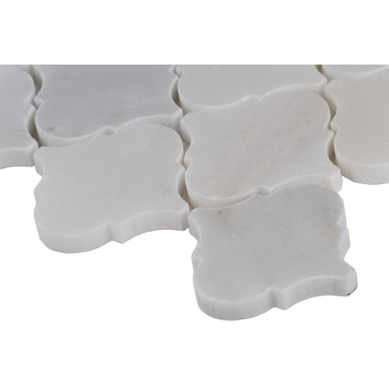 MS International Greecian White Arabesque Polished Marble Mesh-Mounted Mosaic Floor and Wall Tile - Tenedos