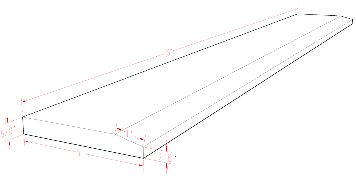 Carrara Bianco Marble One High Beveled Door Threshold (Marble Saddle) Polished