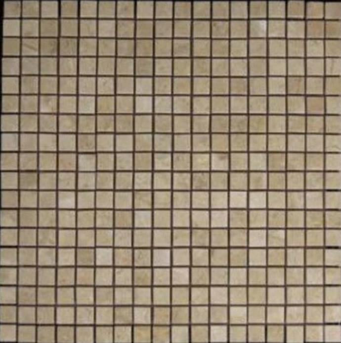 Crema Marfil Marble 5/8x5/8 Mosaic Floor Wall Tile Polished for Bathroom Shower, Kitchen Backsplash, Fireplace