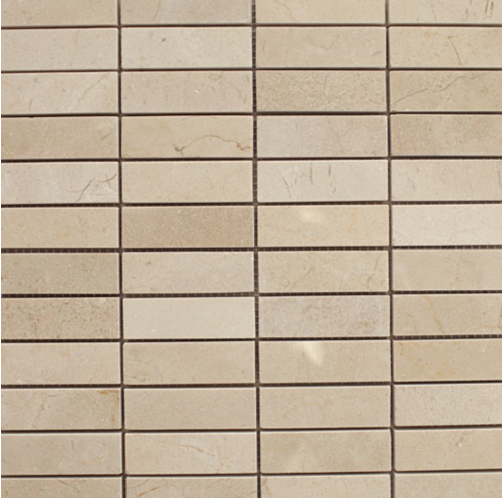 Crema Marfil Stacked Pattern Stone Tile Mosaics for Bathroom and Kitchen Walls Kitchen Backsplashes (Tenedos)