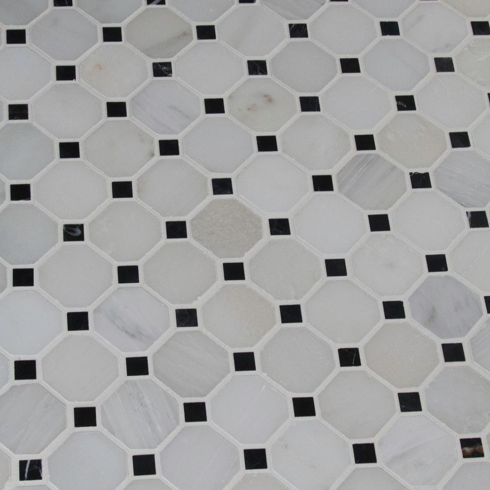 MS International Greecian White Honed 12 in. x 12 in. x 10 mm Marble Mesh-Mounted Mosaic Tile