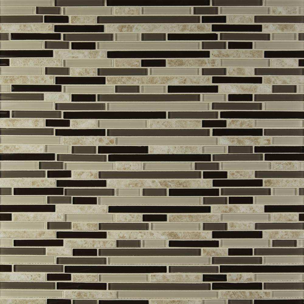 MS International Amalfi Cafe Interlocking 12 in. x 12 in. x 6 mm Glass and Porcelain Mesh-Mounted Mosaic Tile