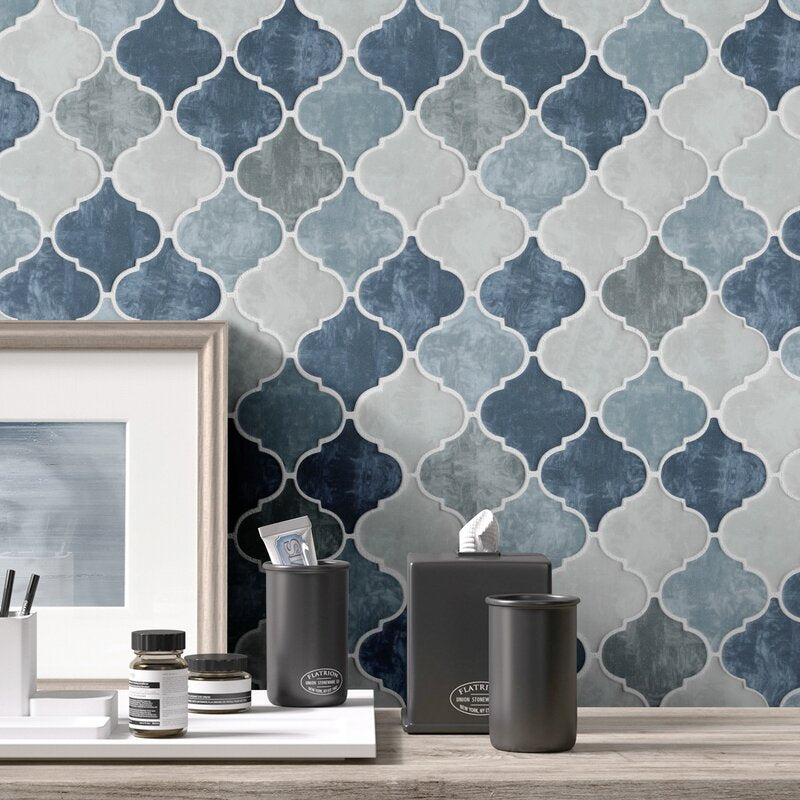 Lantern Arabesque Glass Mosaic Sheet Wall Tile for Bathroom, Floor Tile and Kitchen Backsplash (10 Sheets / case)