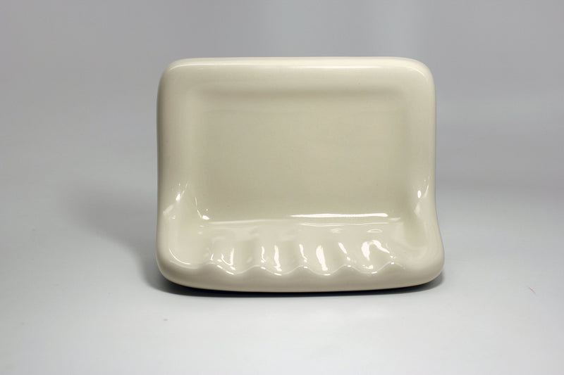 Tenedos Bath Accessories Bone Almond Ceramic Soap Dish Holder