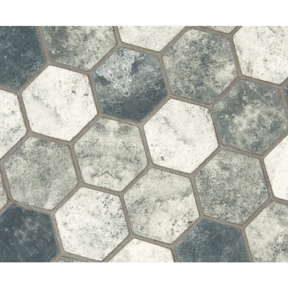 MS International Urban Tapestry Hexagon 12 in. x 12 in. x 6 mm Glass Mesh-Mounted Mosaic Floor Wall Tile (Box of 10 Sheets)