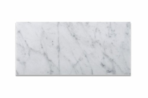Carrara White Italian (Bianco Carrara) Marble 6x12 Subway Floor Wall Tile Polished