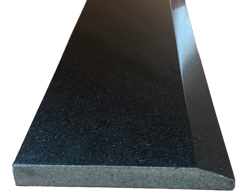 Single Hollywood Absolute Black Marble Granite Door Threshold (Marble Saddle) Polished