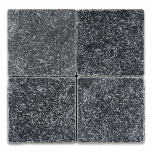 Taurus Black Marble (Nero Marquina) 6 x 6 Tumbled Wall and Floor Tile (Box of 5 Sq. ft.)