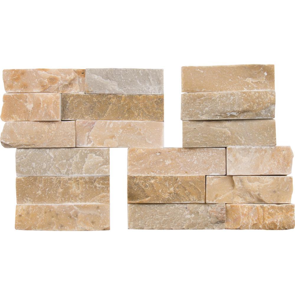Golden Honey Ledger Corner 6x18 Natural Quartzite Wall Tile (6 Pieces / case)