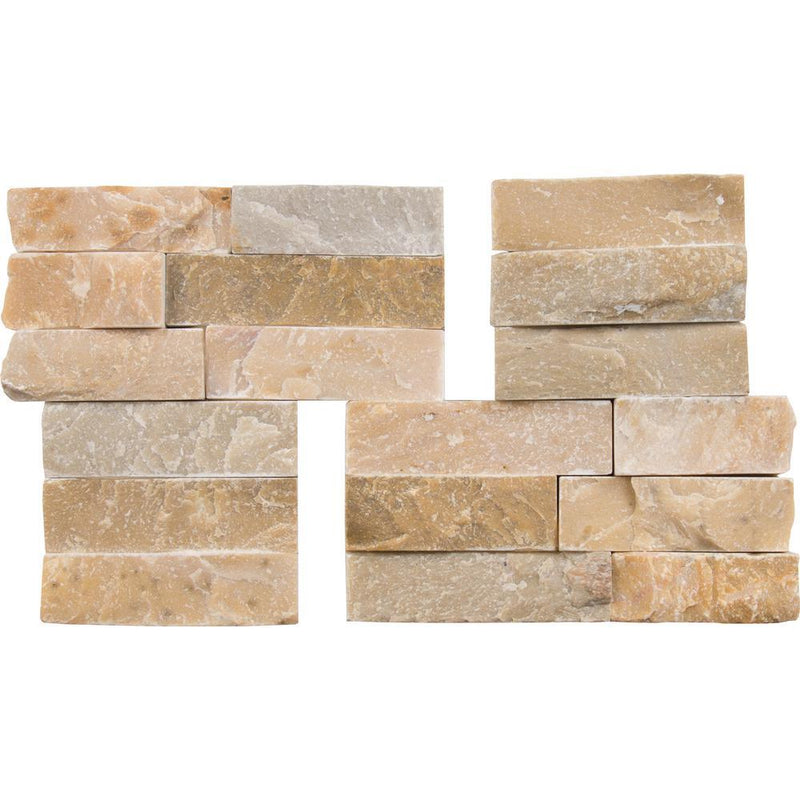 Golden Honey Ledger Corner 6 in. x 18 in. Natural Quartzite Wall Tile (6 Pieces / case)