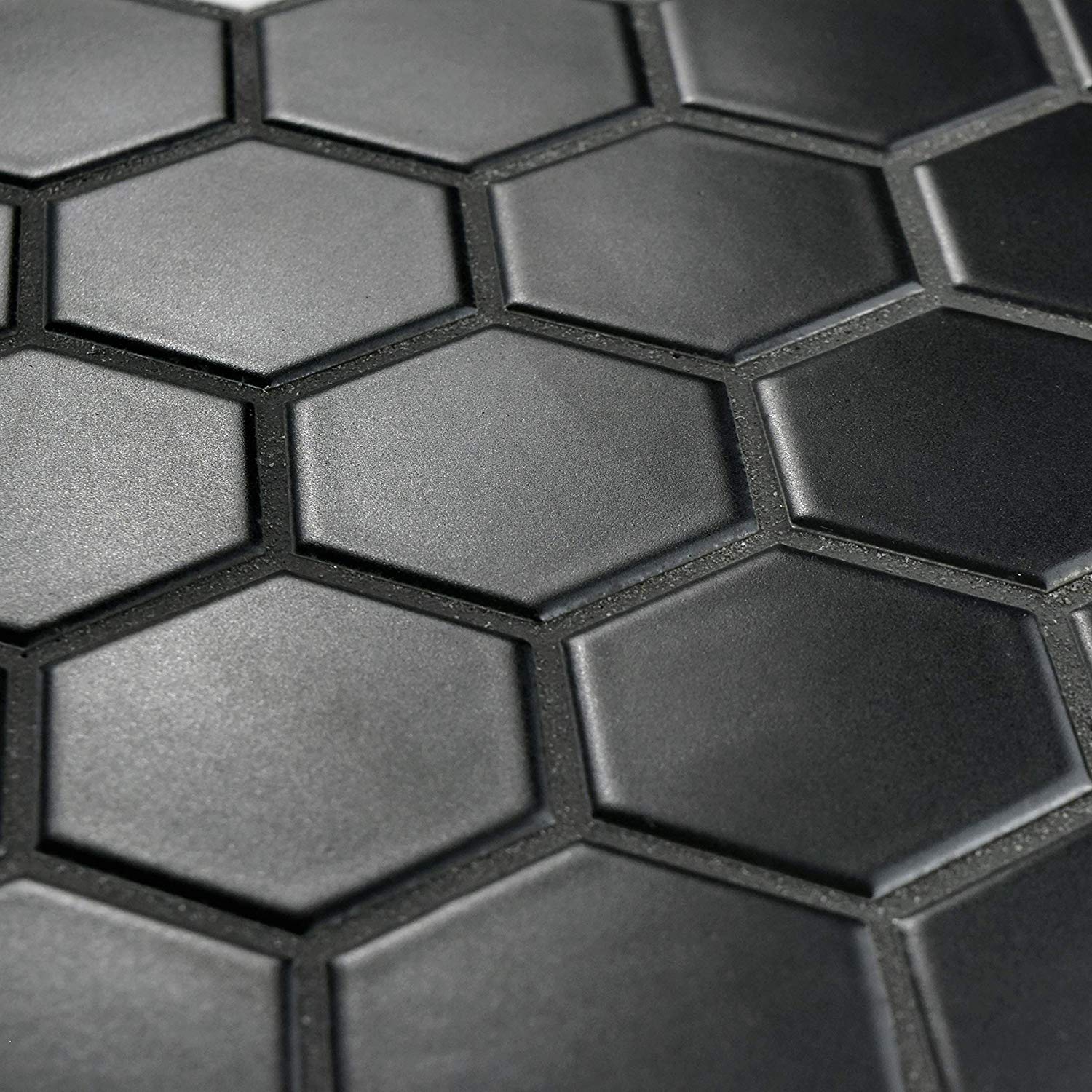 Black 2 Inch Hexagon Mosaic matte Wall Floor Tile, 10 pieces (10 Sqft)