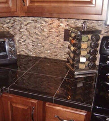 Tenedos Absolute Black Granite Floor and Wall Tile 12x12 Polished for Kitchen Countertops, Bathroom Wall, Entrance Floor Tile, Backsplash Tile, Fireplace Surround