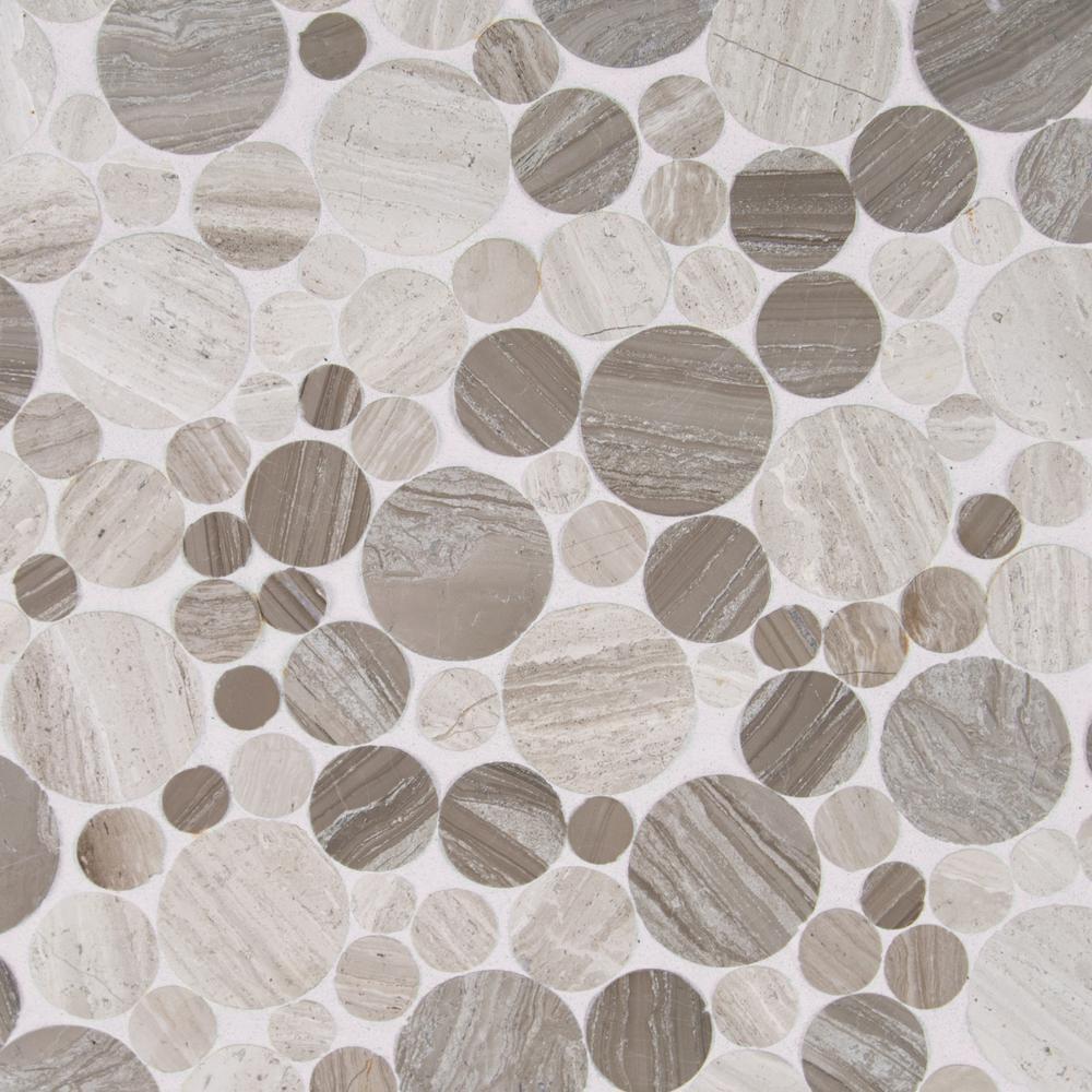 MS International Serenity Stone River Rock 12 in. x 12 in. x 10 mm Marble Mesh-Mounted Mosaic Tile (10 sq. ft. / case)