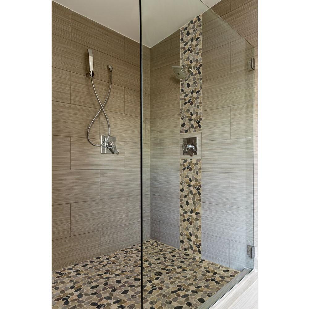 MS International Mix River Rock 12 in. x 12 in. x 10 mm Tumbled Marble Mesh-Mounted Mosaic Wall Floor Tile