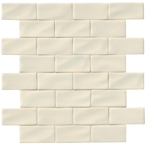 3x6 Antique White Handcrafted Glazed Ceramic Wall Tile