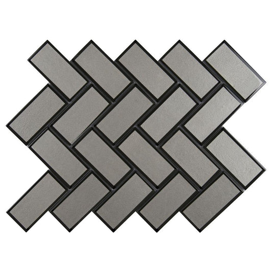 MS International Champagne Bevel Herringbone 13.86 in. x 11.08 in. x 8 mm Glass Mesh-Mounted Mosaic Tile