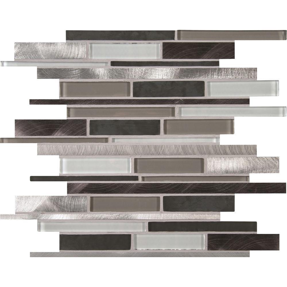 MSI Cityscape Interlocking 12x12x8mm Glass and Metal Mesh-Mounted Mosaic Wall Tile (10 sq. ft. / case)