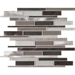 MSI 12 in. x 12 in. x 8mm Cityscape Interlocking Glass and Metal Mesh-Mounted Mosaic Wall Tile (10 sq. ft./case) MSI 12 in. x 12 in. x 8mm Cityscape Interlocking Glass and Metal Mesh-Mounted Mosaic Wall Tile (10 sq. ft./case)
