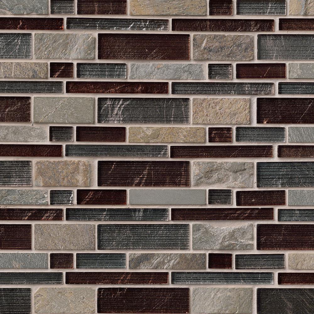 MS International Urbano Blend Interlocking 12x12x8mm Glass Stone Mesh-Mounted Mosaic Tile