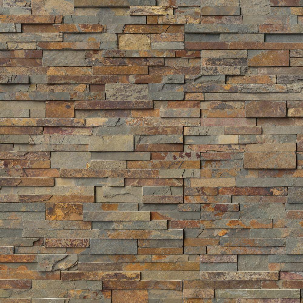 Gold Rush Ledger Slate Panel 6x24 Natural Marble Wall Tile