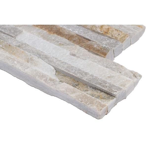 Golden Honey Pencil Ledger Panel 6 in. x 24 in. Natural Marble Wall Tile for Accent Walls Kitchen Backsplash Fireplace