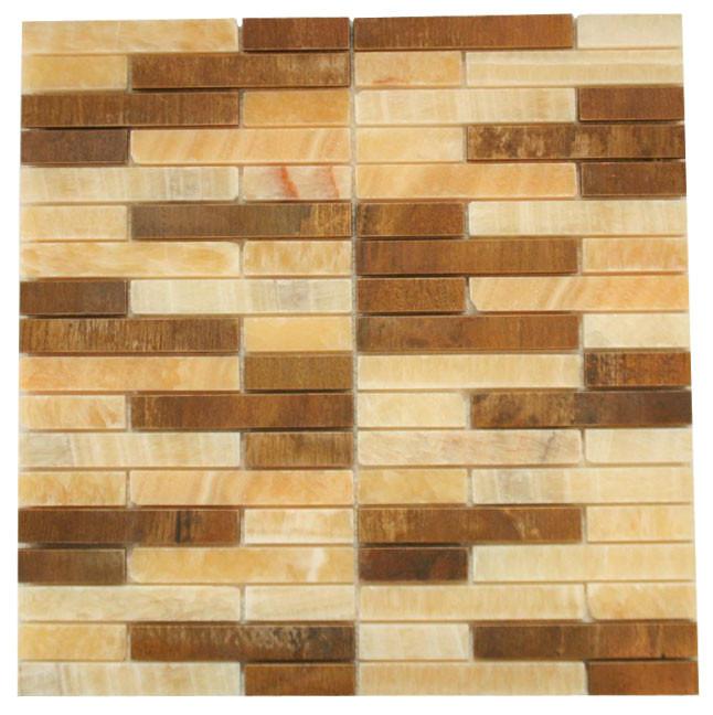Honey Onyx Marble & Wood Look Marble Authentic Mosaic Tiles for Bathroom and Kitchen Walls Kitchen Backsplashes