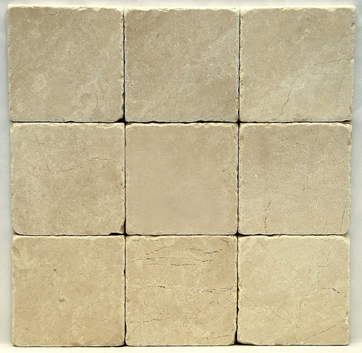 Botticino Fiorito 4 X 4 Tumbled Marble Floor and Wall Tile