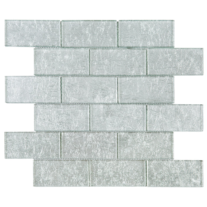 2x4 Glossy Glitter Ice Sky Brick Glass Wall Tiles for Bathroom and Kitchen Walls Kitchen Backsplashes