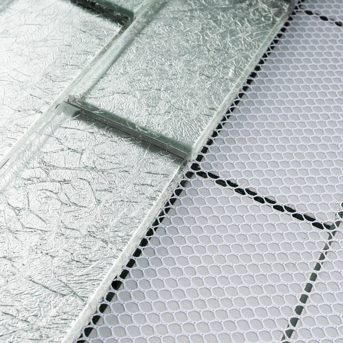 2x4 Glossy Glitter Ice Sky Brick Glass Wall Tiles for Bathroom and Kitchen Walls Kitchen Backsplashes