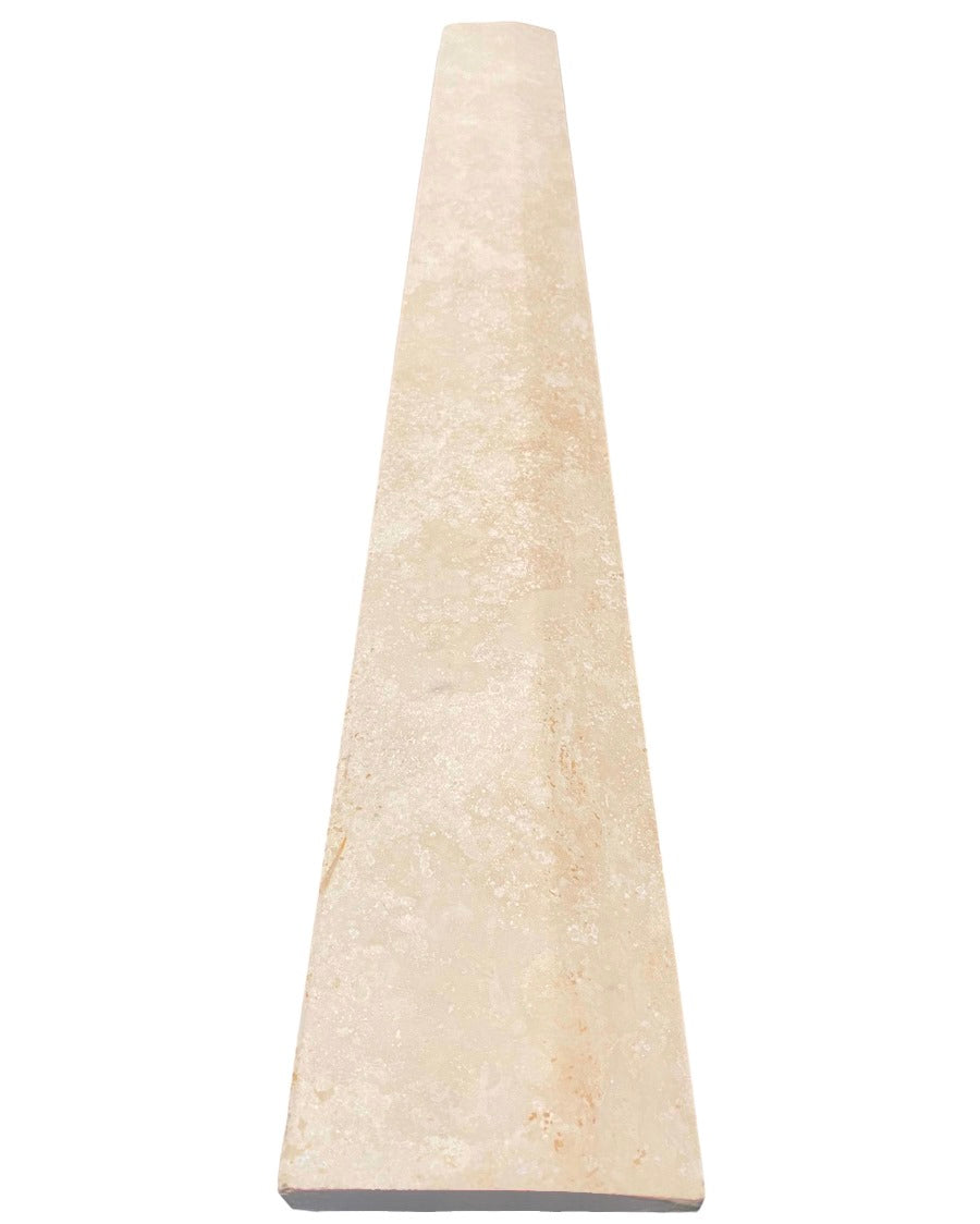 Tenedos 4x36 Durango Cream Filled and Honed Ivory Light Travertine Single Hollywood Doorway Floor Transition Threshold Tile (Marble Saddle)