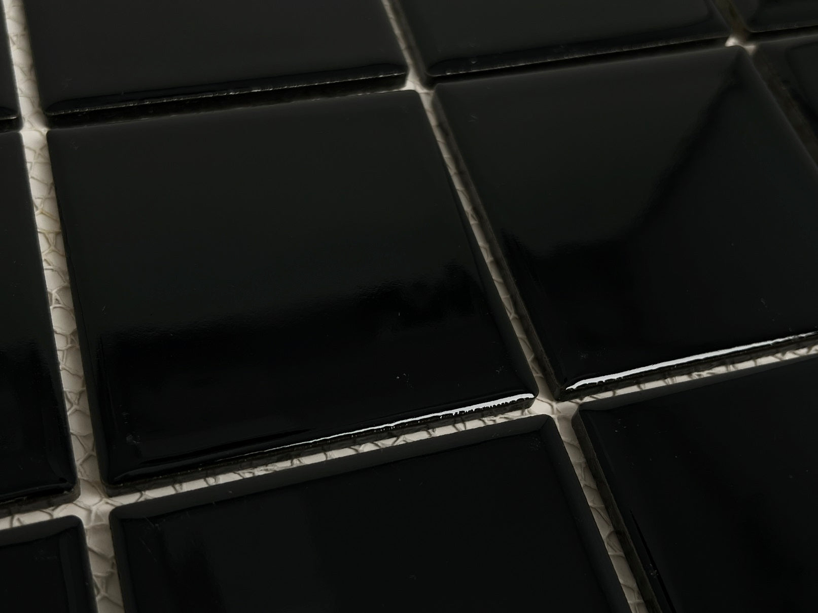5 Square Feet 3x3 Black Shiny Tile for Wall Spa Swimming Pool Shower Kitchen Countertop Bathroom Sink Backsplash - 5 SF 3" x 3" Porcelain Tile