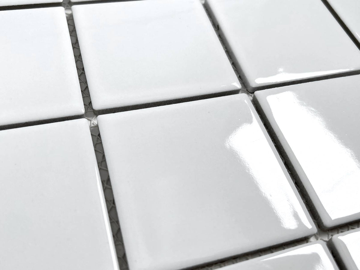 3x3 White Porcelain Floor Wall Tile for Spa Swimming Pool Shower Kitchen Countertop Bathroom Sink Backsplash