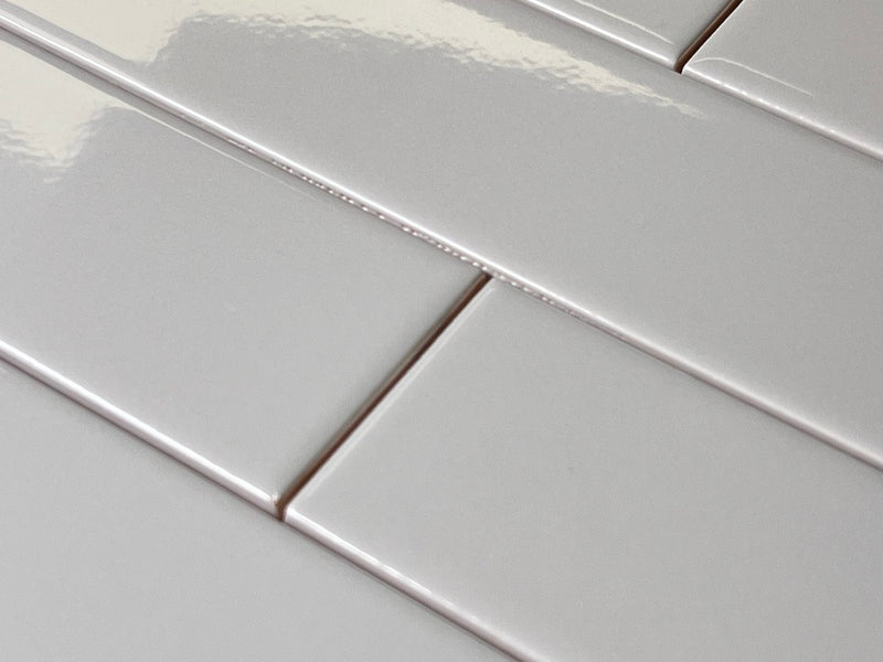 Subway Tile Grey Ceramic Glossy Finish 2x8 (Box of 6.7 Sqft) for Wall Tile Kitchen Backsplash Tile Bathroom Wall Tile