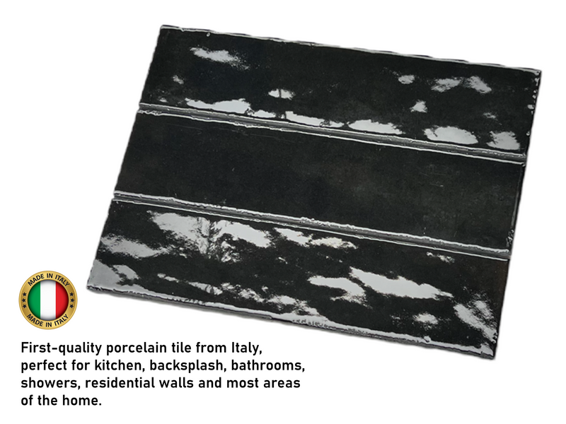 Scandiano Series Handmade Antique Look Glossy 2.5x10 Subway Porcelain Wall Tile for Kitchen Backsplash, Bathroom Wall, Accent Wall, Fireplace Surround (Box of 50 Pieces)