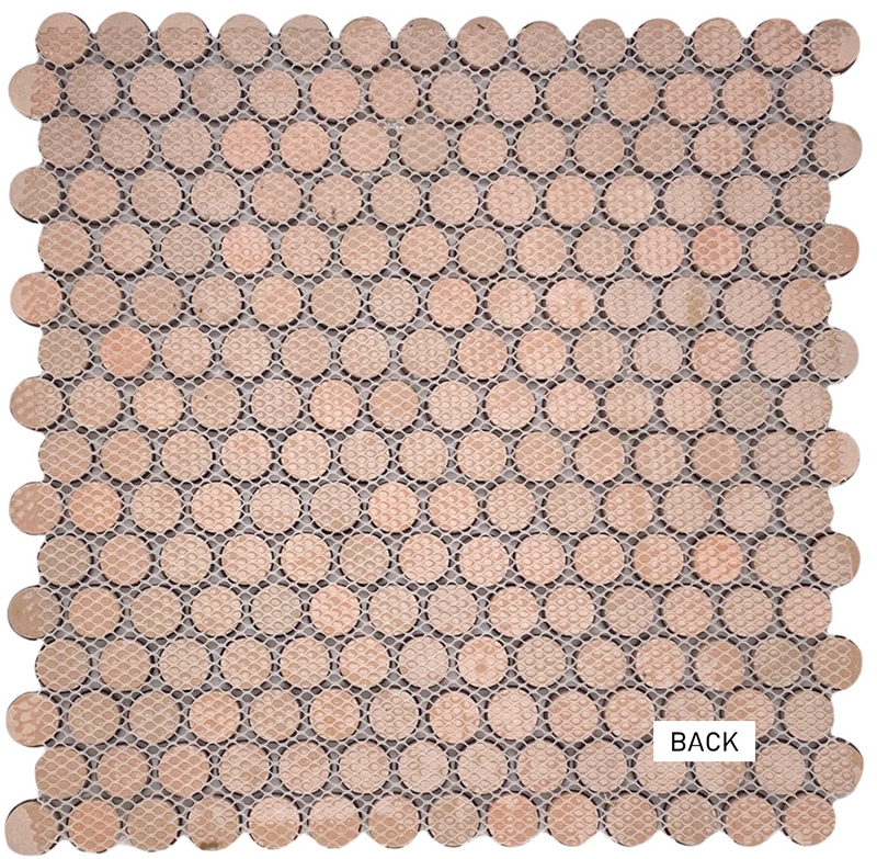 Tenedos Premium Penny Round Bronze Copper Stainless Steel Mosaic Wall Tile on Mesh Mounted Sheet for Kitchen Backsplash Wall Bathroom Shower Floor Tiles (10 Sheets)
