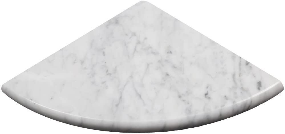 Tenedos 9x9 Round Edge Bianco Carrara Premium Corner Bath Shower Shelf Stone Piece Both Sides Polished (5 Pieces)