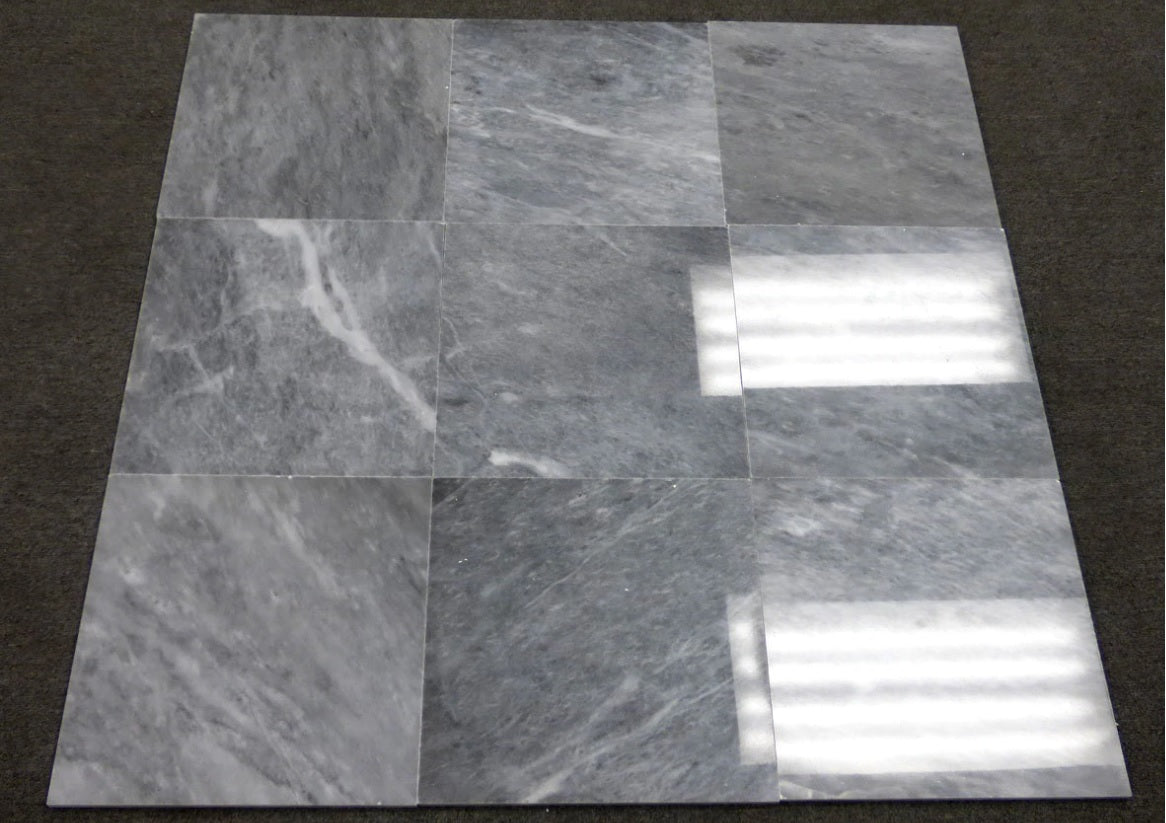 Bardiglio Gray 12x12 Marble Floor and Wall Tile Polished for Bathroom Tile, Kitchen Walls, Kitchen,  Backsplashes