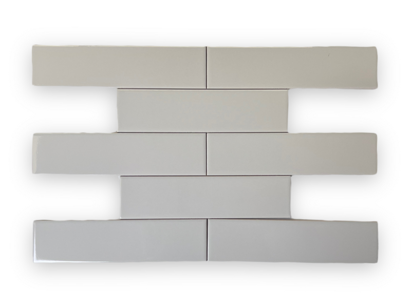 Subway Tile Grey Ceramic Glossy Finish 2x8 (Box of 6.7 Sqft) for Wall Tile Kitchen Backsplash Tile Bathroom Wall Tile