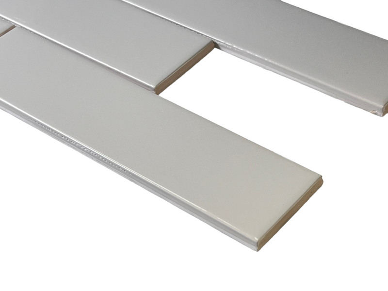 Subway Tile Grey Ceramic Glossy Finish 2x8 (Box of 6.7 Sqft) for Wall Tile Kitchen Backsplash Tile Bathroom Wall Tile