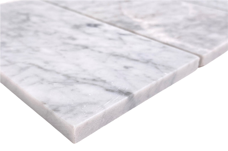 Tenedos Premium Carrara 4x8 Inch  Marble Subway Tile for Wall and Floor Kitchen and Bathroom Tile
