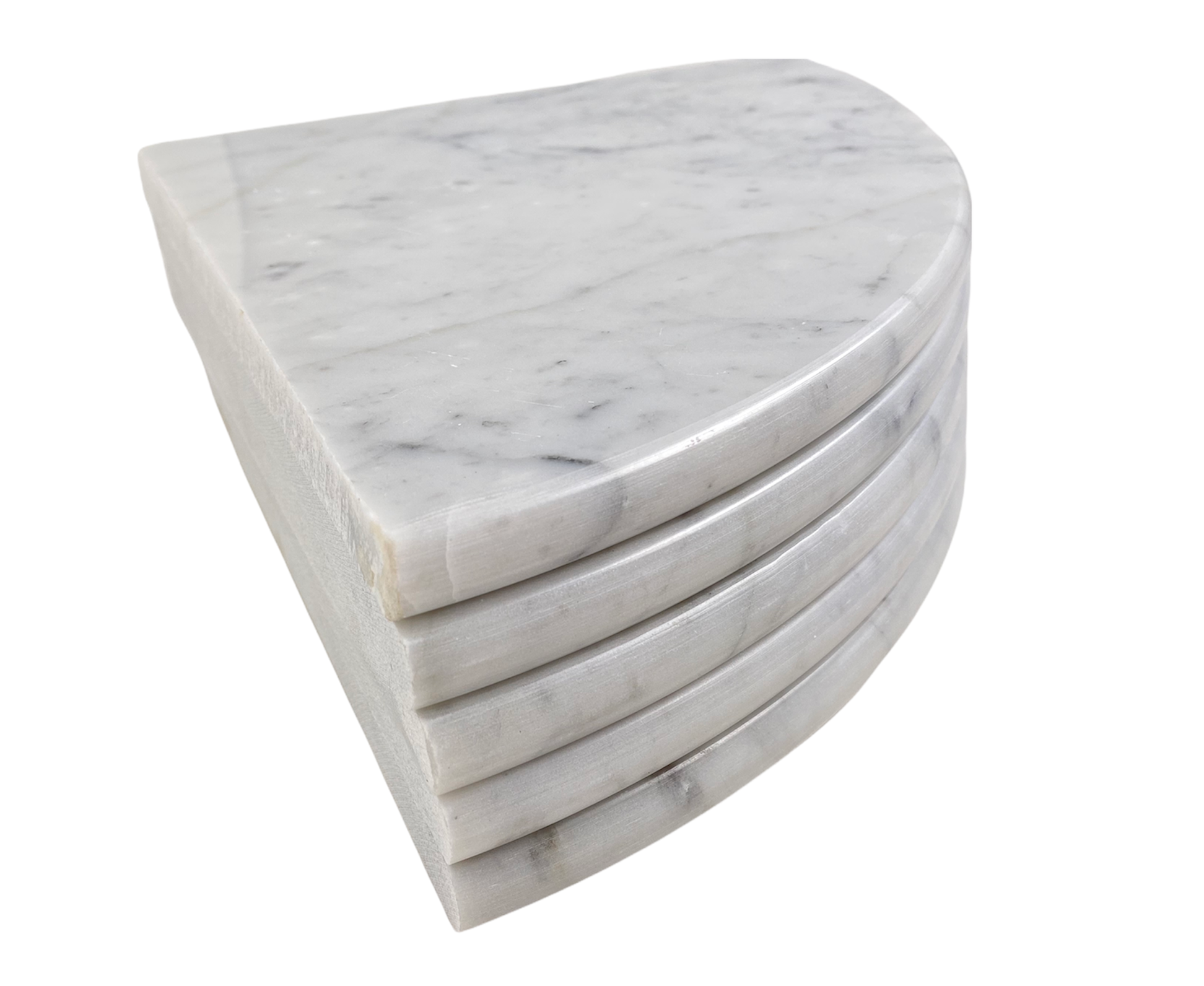 Tenedos 9x9 Round Edge Bianco Carrara Premium Corner Bath Shower Shelf Stone Piece Both Sides Polished (5 Pieces)