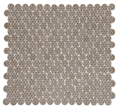 Penny Round Tile Arctic White Porcelain Mosaic Floor Wall Tile backsplash Matte Look for Bathroom Shower, Kitchen, Accent Decor, Fireplace