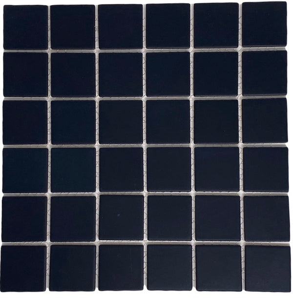Tenedos Porcelain Premium Quality 2x2 Black Square Matte Mosaic Wall Tile, Great For Bathroom Tile, Floor Tile, Wall Tile and Kitchen Backsplash Tiles on 12x12 Sheet (Box of 5 Pcs)