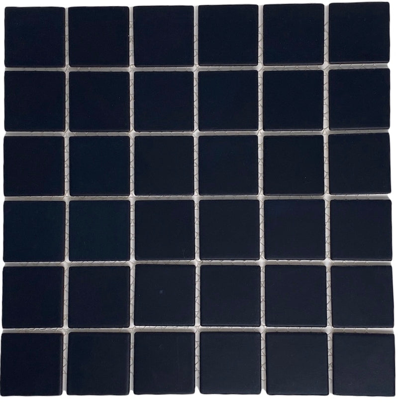 Tenedos Porcelain Premium Quality 2x2 Black Square Matte Mosaic Wall Tile, Great For Bathroom Tile, Floor Tile, Wall Tile and Kitchen Backsplash Tiles on 12x12 Sheet (Box of 5 Pcs)