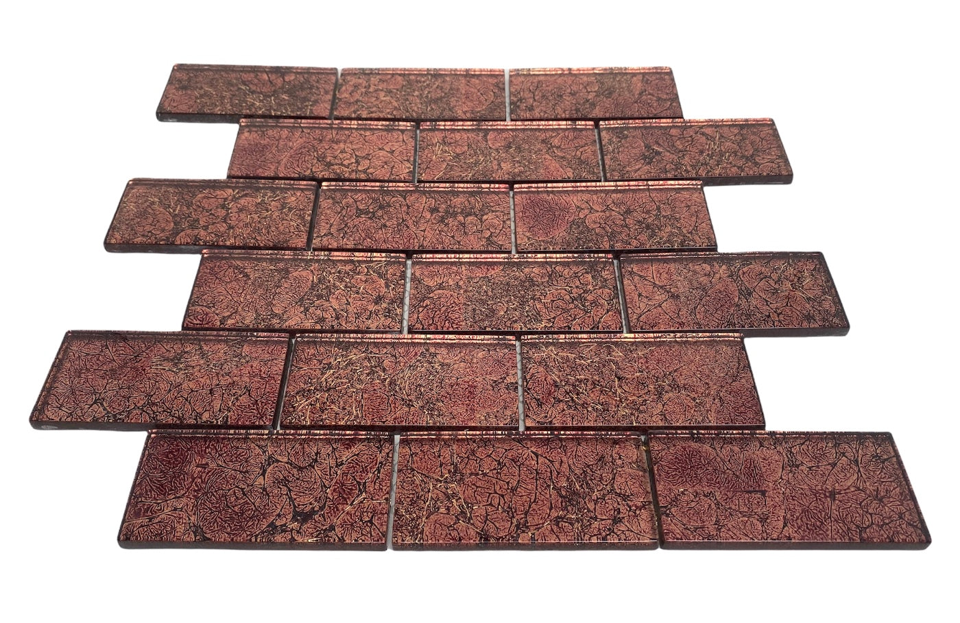 2x4 Glossy Glitter Red Velvet Sky Brick Glass Wall Mosaic Tiles for Bathroom and Kitchen Walls Kitchen Backsplashes